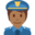 police officer, medium-dark skin tone